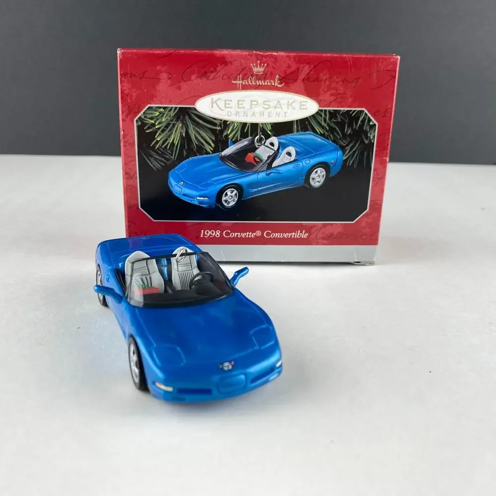 Vintage 1998 Hallmark Corvette Convertible Bright Blue Keepsake Ornament Box